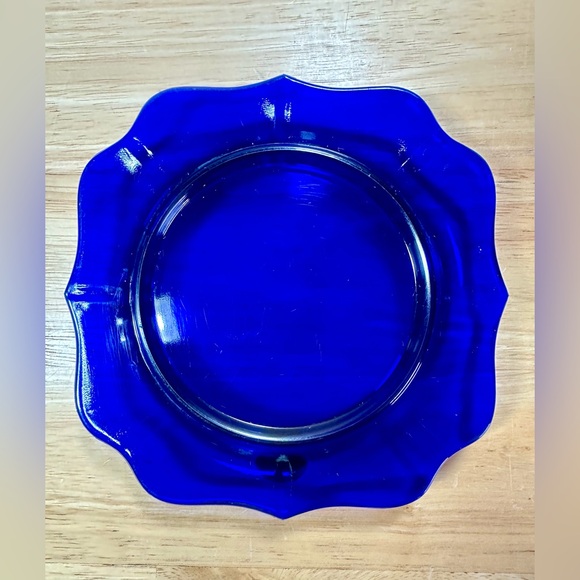 Imperial Glass Cobalt Blue Cheese Serving Dish With Lid Vintage 5" - Picture 8 of 16